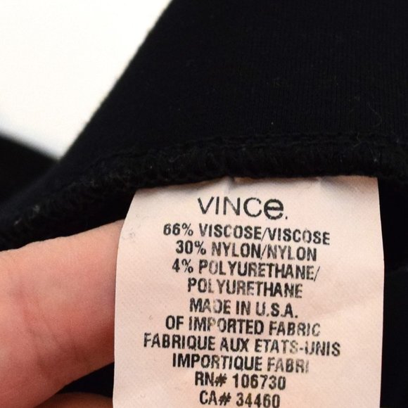 Vince Black Elastic Waistband Back Stitch Leggings - Picture 5 of 7